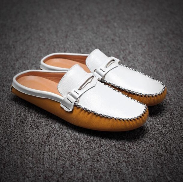 Men's Casual Leather Mules Plus Size