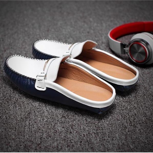 Men's Casual Leather Mules Plus Size