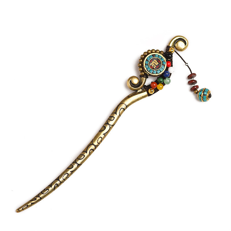 Retro Tibetan Ornaments Hair Boots Hairpin Retro Charm Handmade Hair Ornaments Headwear