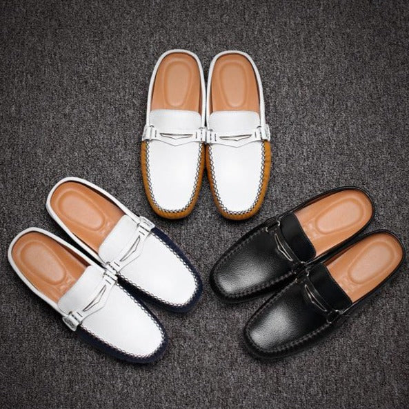 Men's Casual Leather Mules Plus Size