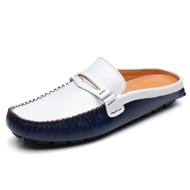 Men's Casual Leather Mules Plus Size