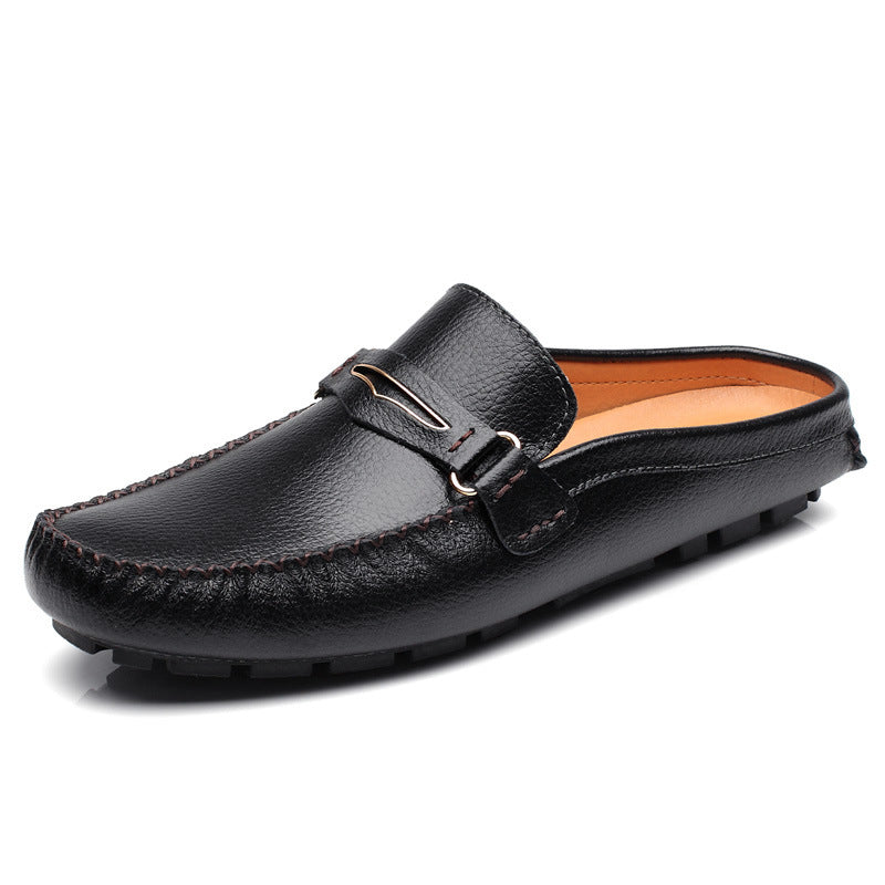 Men's Casual Leather Mules Plus Size