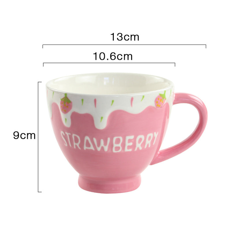 Strawberry Coffee Mug Ceramic Cup for Women Men Birthday Gifts