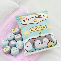 Almohada de peluches con bolsa de conejito Kawaii