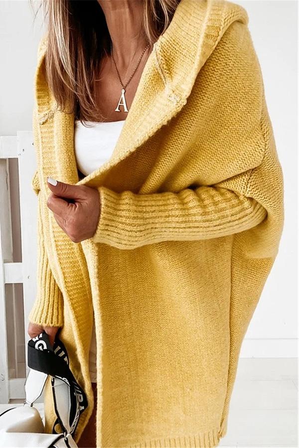 Lilipretty Fall for Nyc Solid Hooded Casual Cardigan