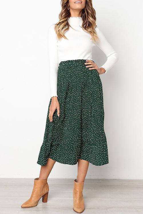 Love Forever Pleated Pocketed Midi Skirt