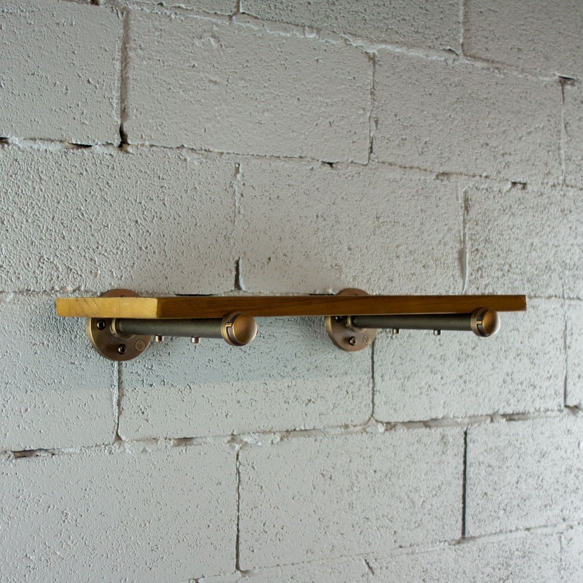 Industrial Vintage Wood Finish Wall Mounted Shelf