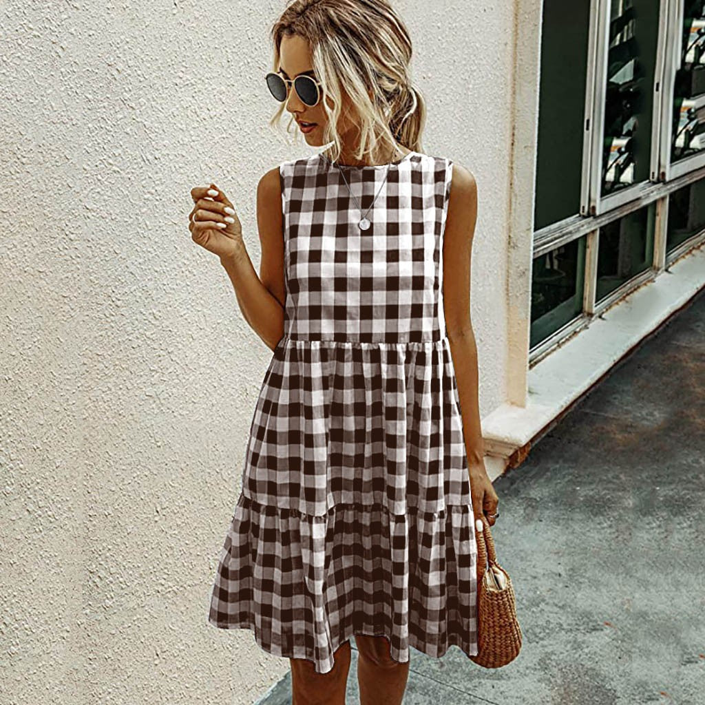 Plaid loose women's dress