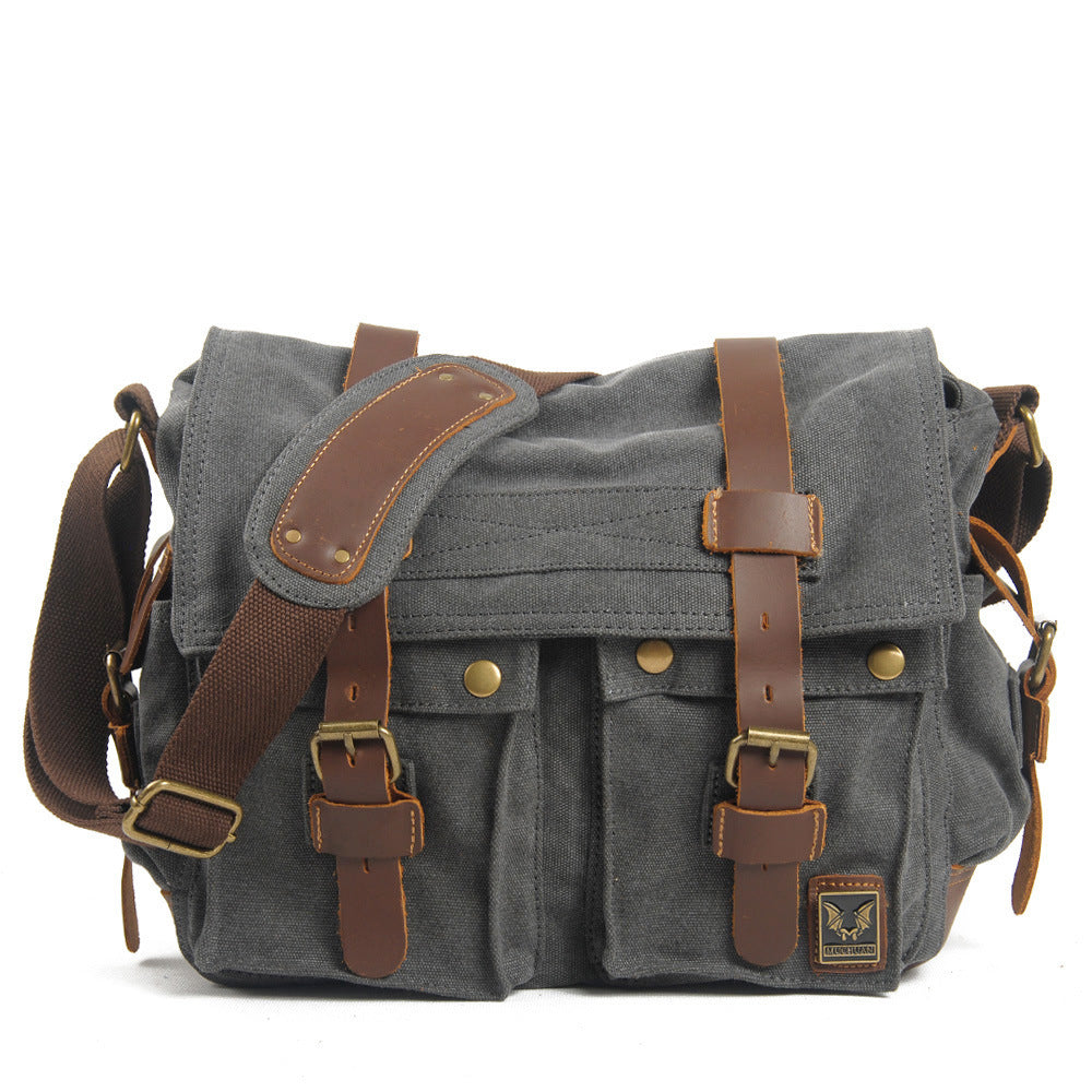 Herren Canvas Messenger Bag Umhängetasche, Umhängetasche, Aktentasche Robuste Pendlertasche, Vintage Alltagstasche als Geschenk