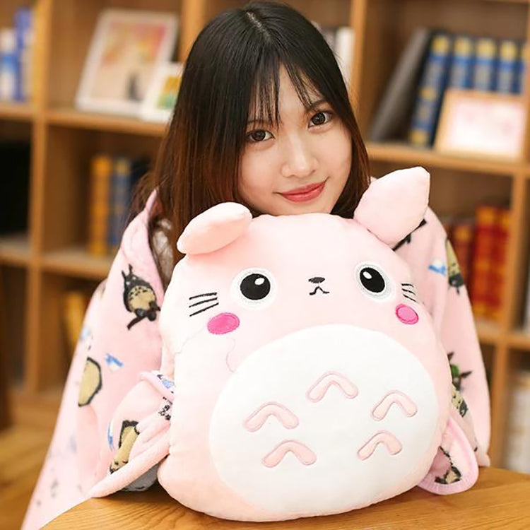 Cute Totoro Pillow & Blanket