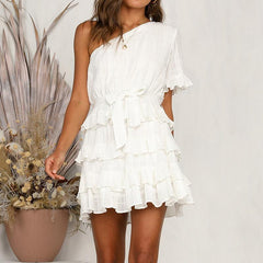 Ruffled one-shoulder dress