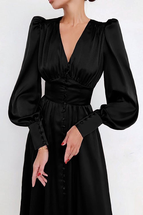 Lust or Love Puff Sleeve Maxi Dress