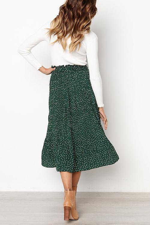 Love Forever Pleated Pocketed Midi Skirt