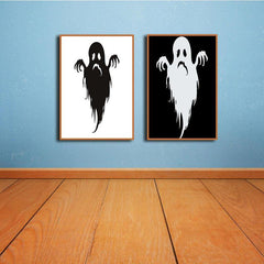 Miico Hand Painted Combination Decorative Paintings Halloween Ghost Wall Art For Home Decoration