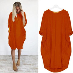 loose large swing stitching long dress