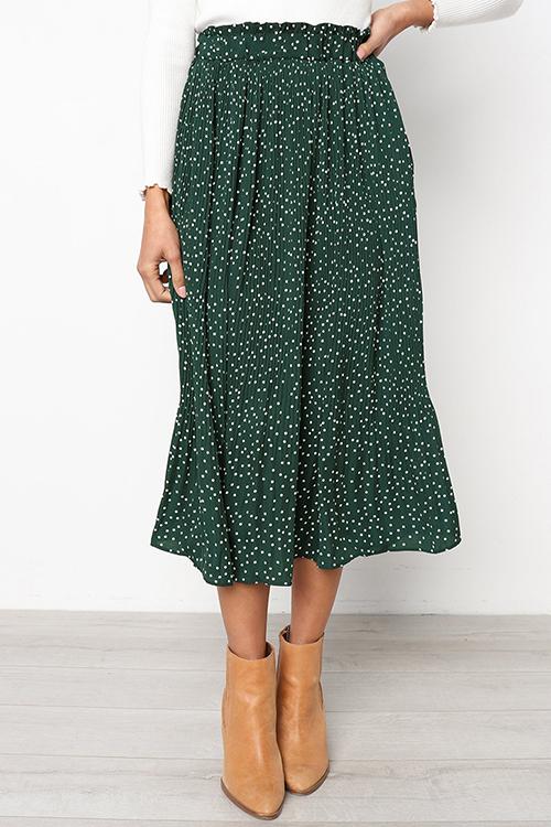 Love Forever Pleated Pocketed Midi Skirt