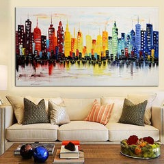 120X60CM Modern City Canvas Abstract Painting Print Living Room Art Wall Decor No Frame Paper Art