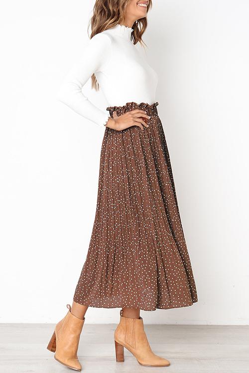 Love Forever Pleated Pocketed Midi Skirt