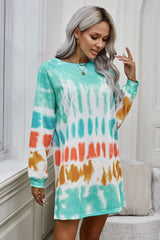 Tie Dye Long Sleeve Sweatshirt Dress