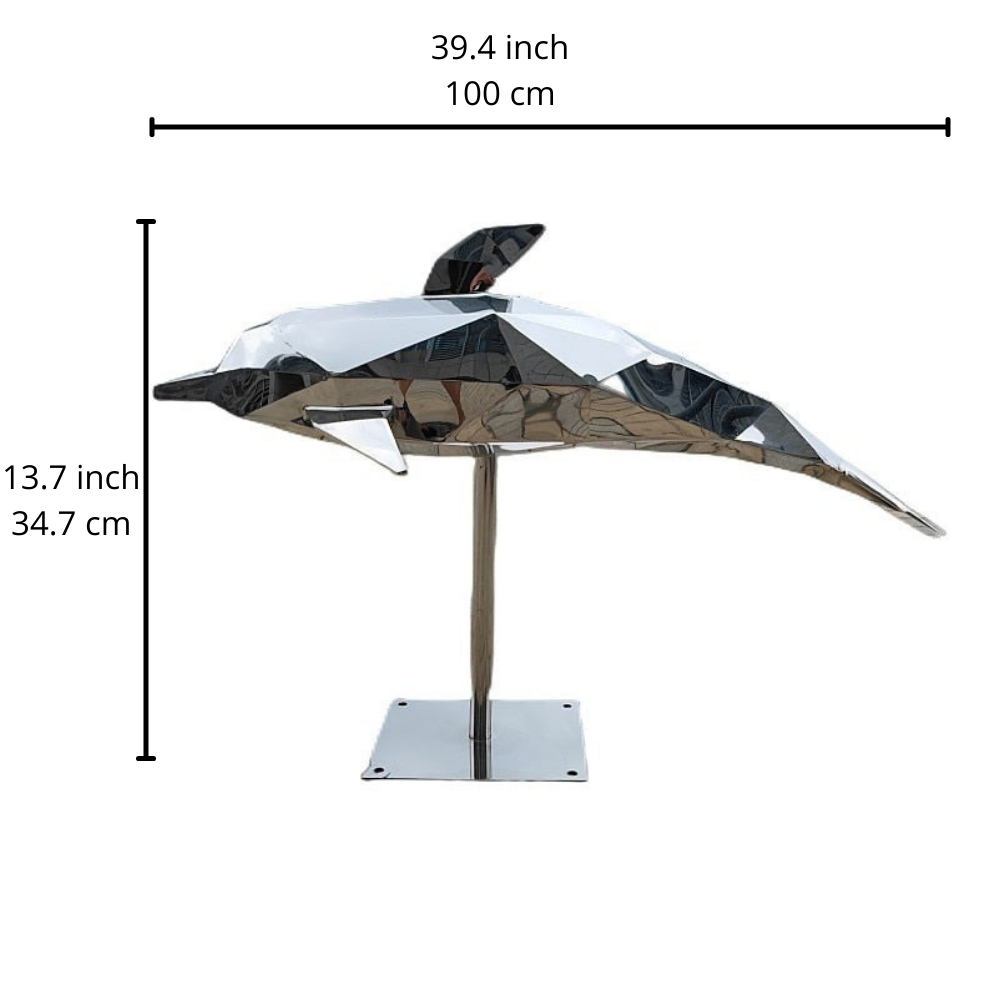 Estatuas de delfines geométricos de acero inoxidable ArtZ®