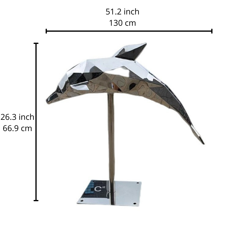 Estatuas de delfines geométricos de acero inoxidable ArtZ®