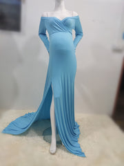 Schwanzkleid mit Schlitzsaum, langes Kleid, Fotokleid