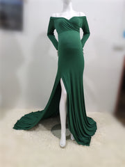 Schwanzkleid mit Schlitzsaum, langes Kleid, Fotokleid