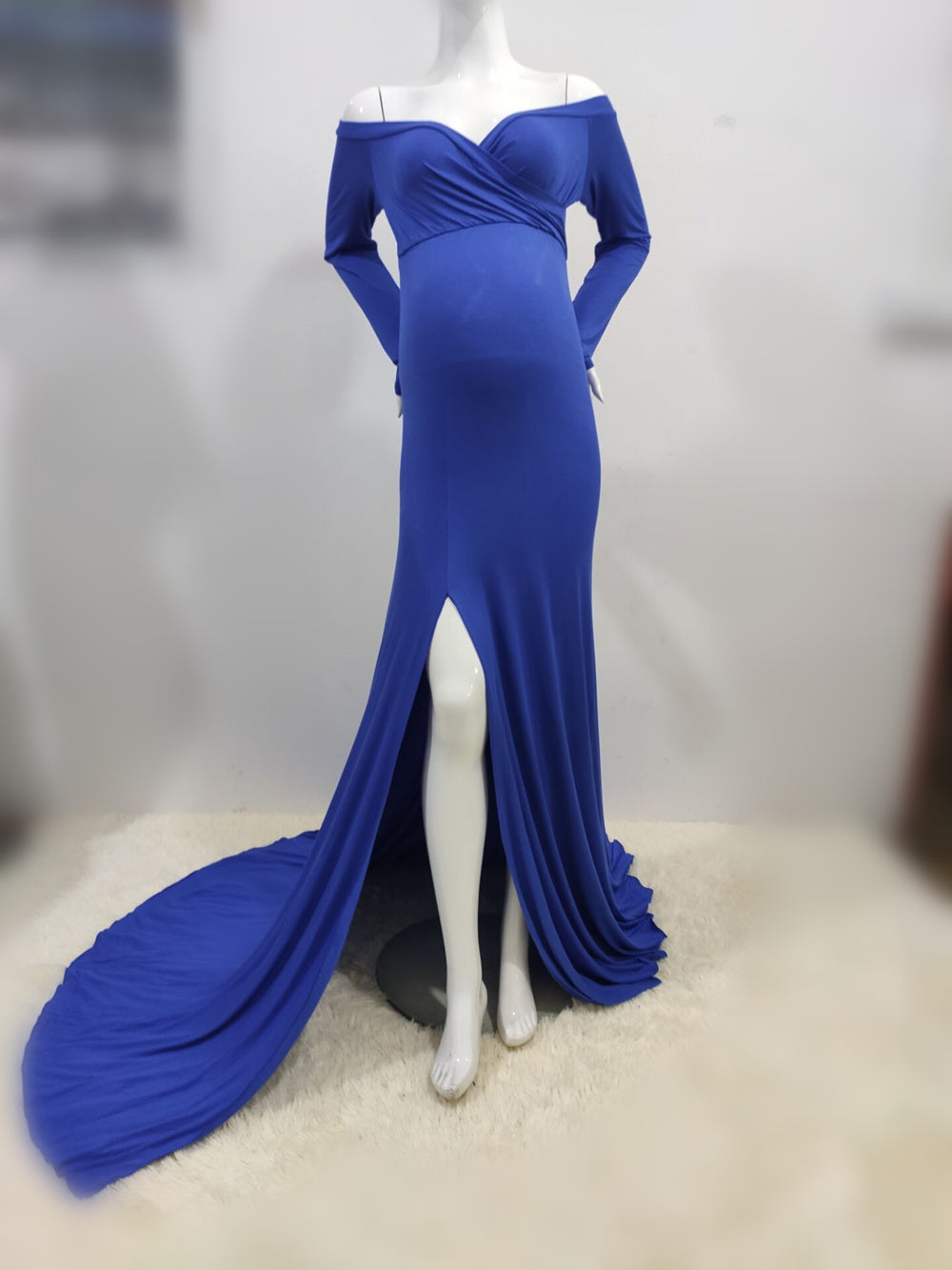 Schwanzkleid mit Schlitzsaum, langes Kleid, Fotokleid