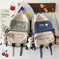 Kawaii School Backpack with Cute Accessories for Girls Teen