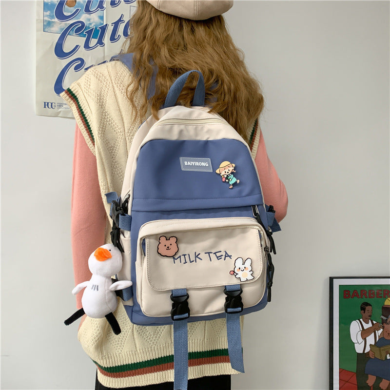 Kawaii School Backpack with Cute Accessories for Girls Teen