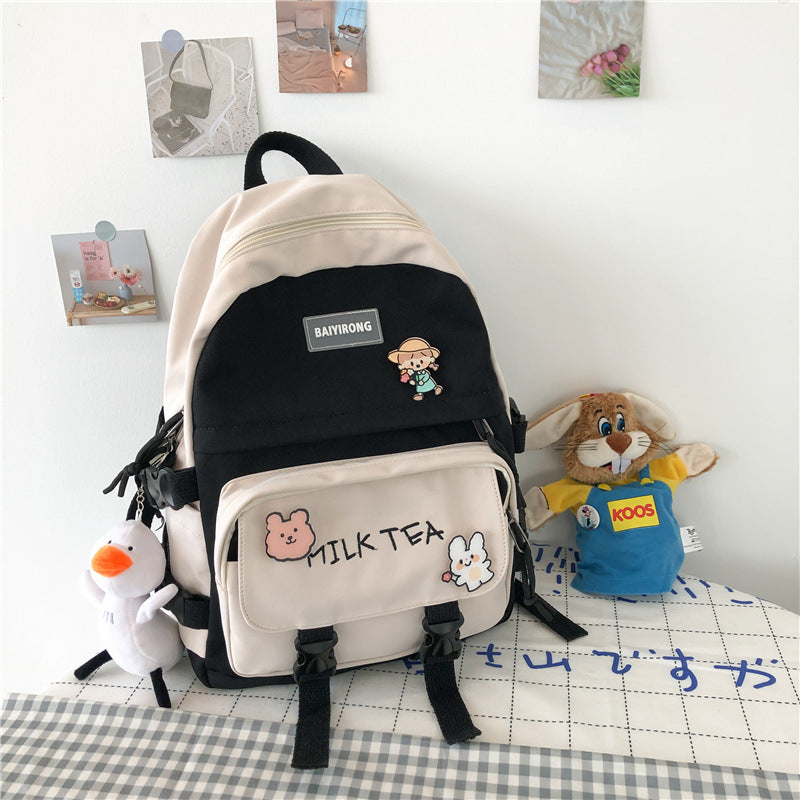 Kawaii School Backpack with Cute Accessories for Girls Teen