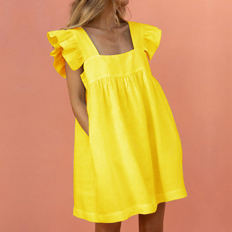 Casual loose solid color dress