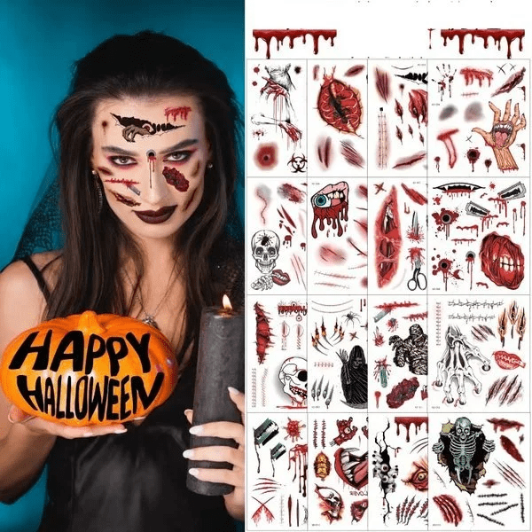 Halloween Tattoo – 🎃 Halloween Prank Makeup Temporary Tattoo 🎃