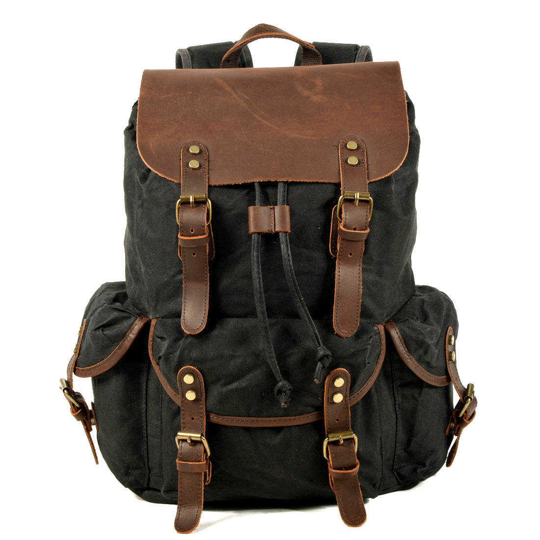 Mochila de lona para hombre, bolso de viaje, bolso de hombro, mochila vintage, mochila informal duradera, bolso de cuero grande para regalo