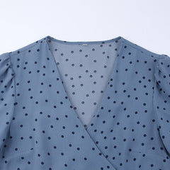 Elegant in Dot Wrap Midi Dress