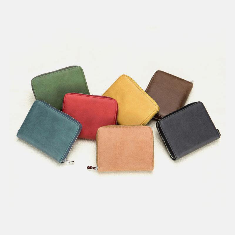 Women Genuine Leather RFID Anti-theft Organ Design Milti-card Slot Card Bag Card Holder Wallet