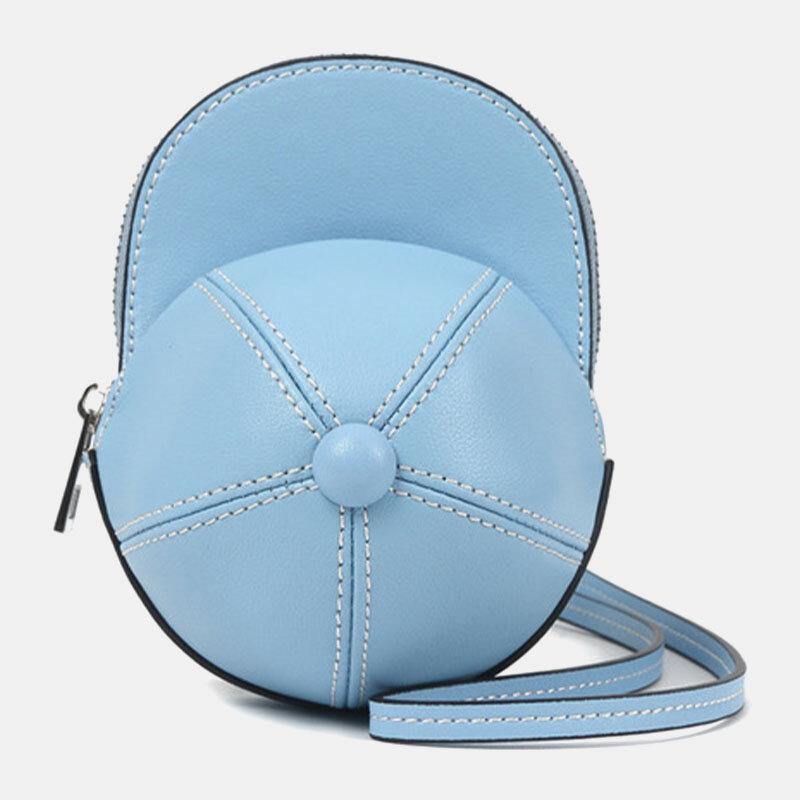 Bolso de hombro creativo Causl con forma de sombrero de béisbol de piel sintética para mujer 