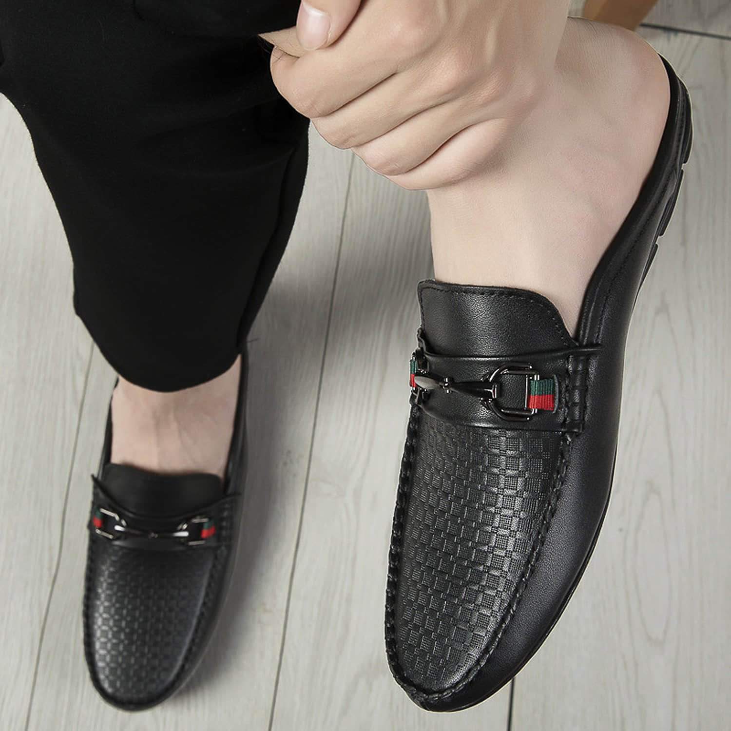 Men's Casual Breathable Leather Backless Mules