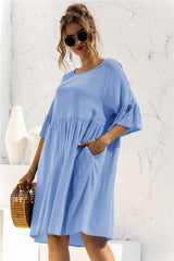 Ruffle Cuff Smock Dress