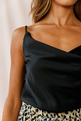 Xanadu Cowl Neck Cami Top Black