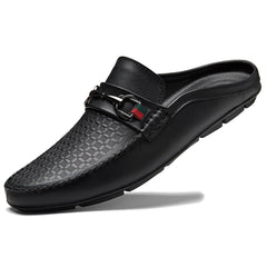 Men's Casual Breathable Leather Backless Mules