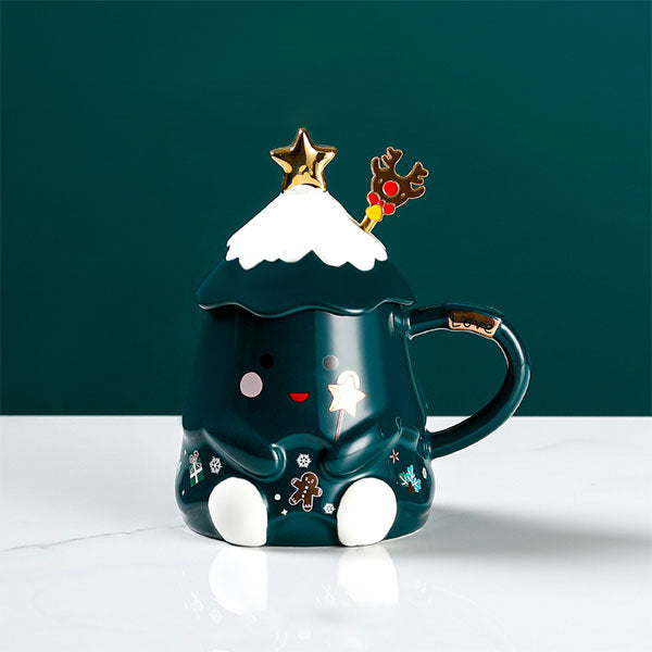 Tasse en céramique en forme de sapin de Noël mignon