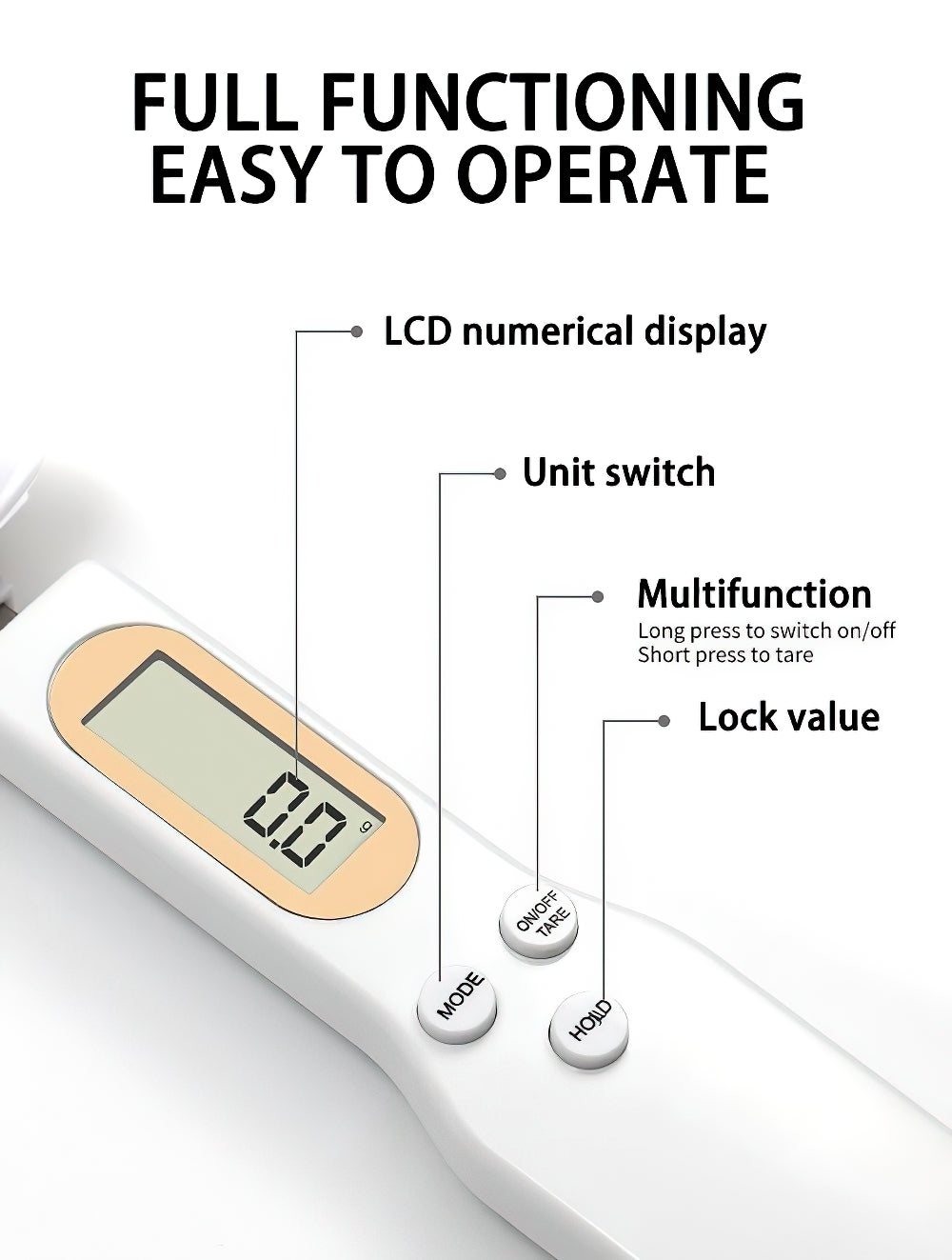 Upgraded Electronic Digital Measuring Spoon Accurate Food Scales with LCD Display