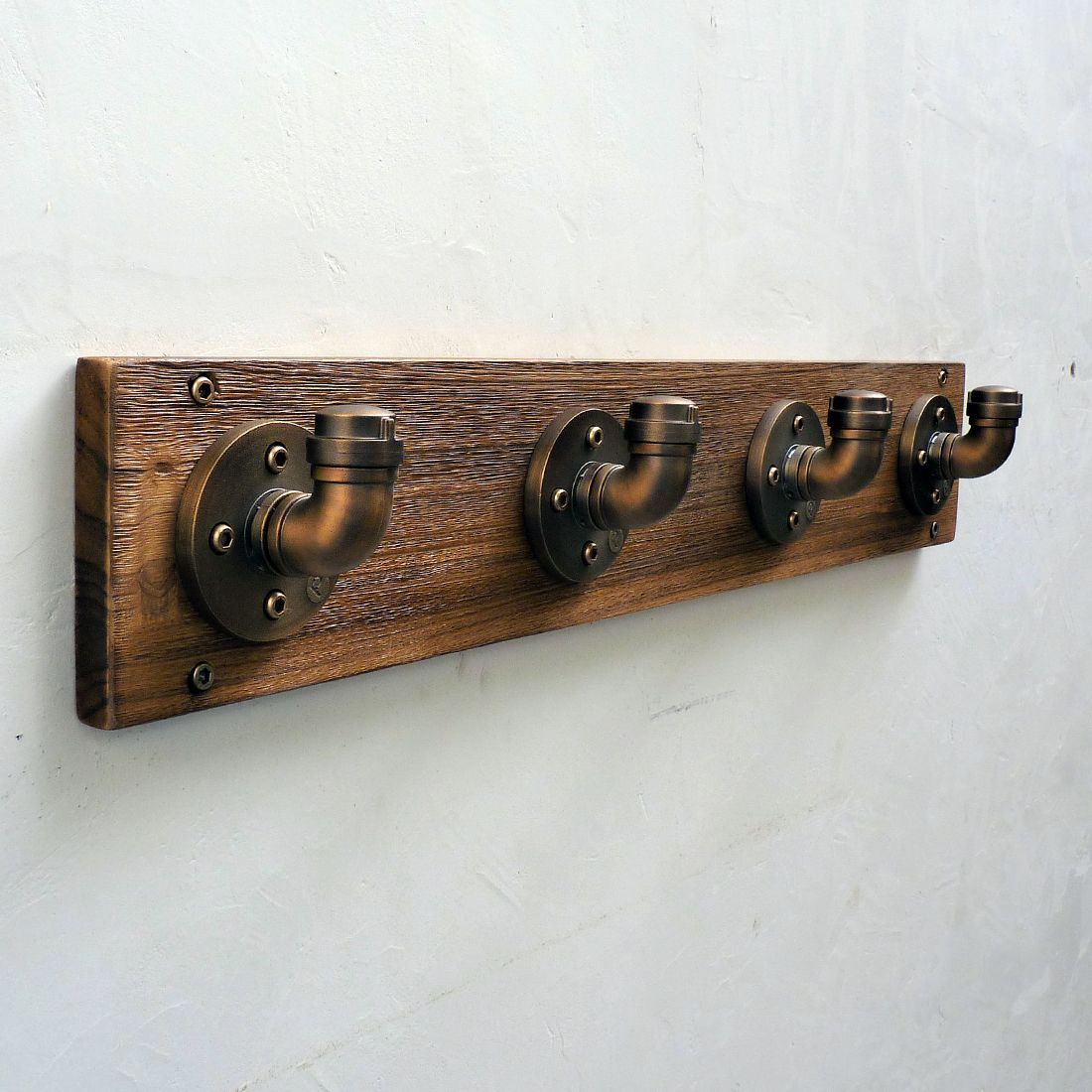 Modern Industrial Wall Mounted Four Hook Hat Rack