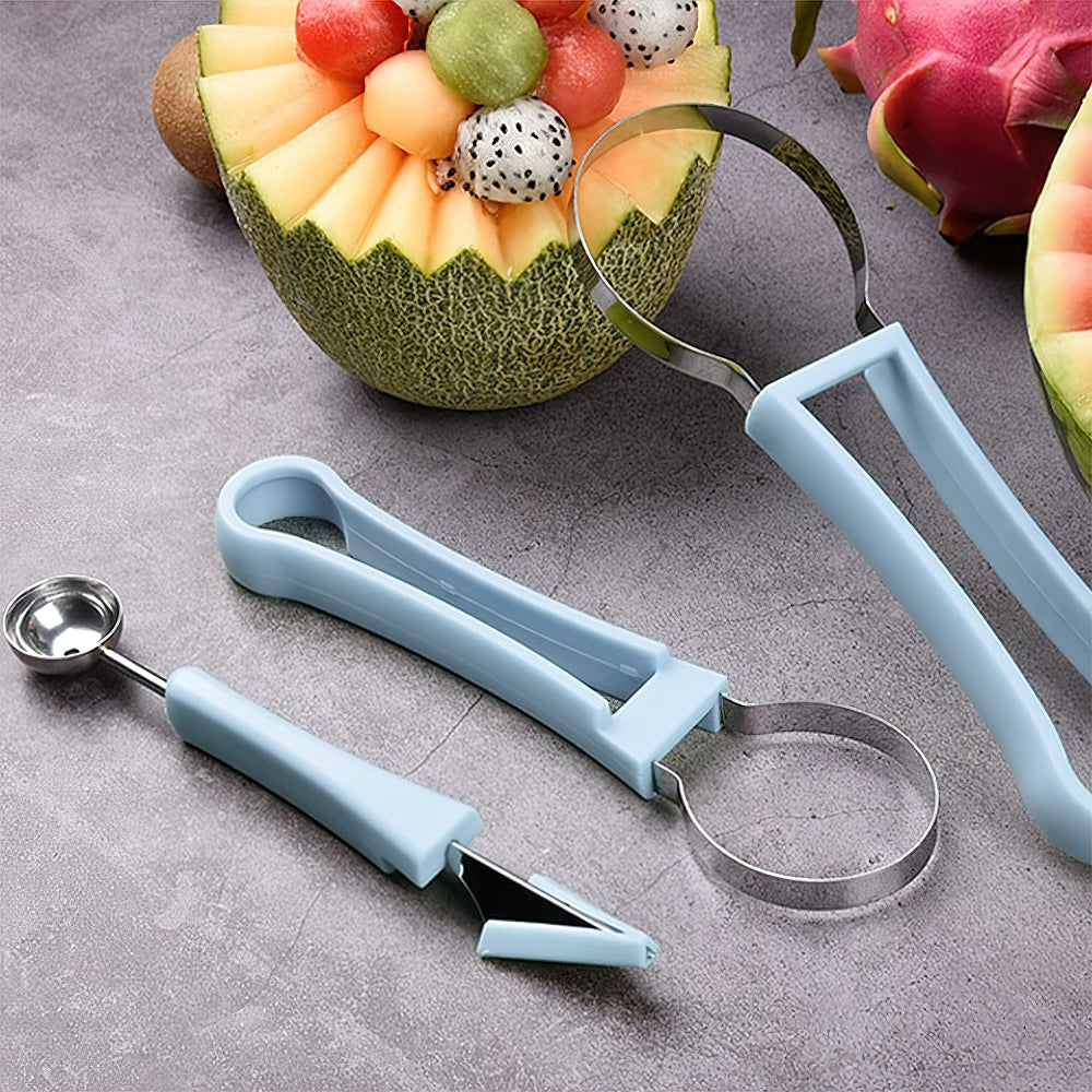 4 In 1 Stainless Steel Melon Baller Scoop Set