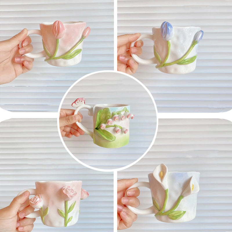 Cute Floral Ceramic Mugs