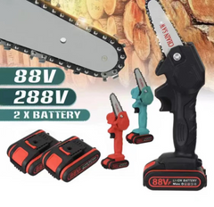 Mini Electric Chain Saw 1500W 24V One-Hand Saw Wood Cutter Cordless 4 Inch