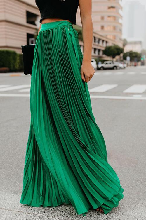 Love Poem Pleated Maxi Skirt