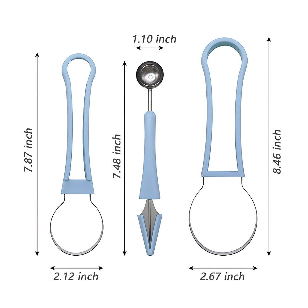 4 In 1 Stainless Steel Melon Baller Scoop Set