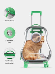 Carrello da viaggio portatile per animali domestici stile chitarra